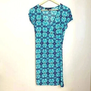 JONES NEW YORK SIGNATURE PETITE DRESS SIZE PS/CH V-NECK WRAP TOP ROUCHING
